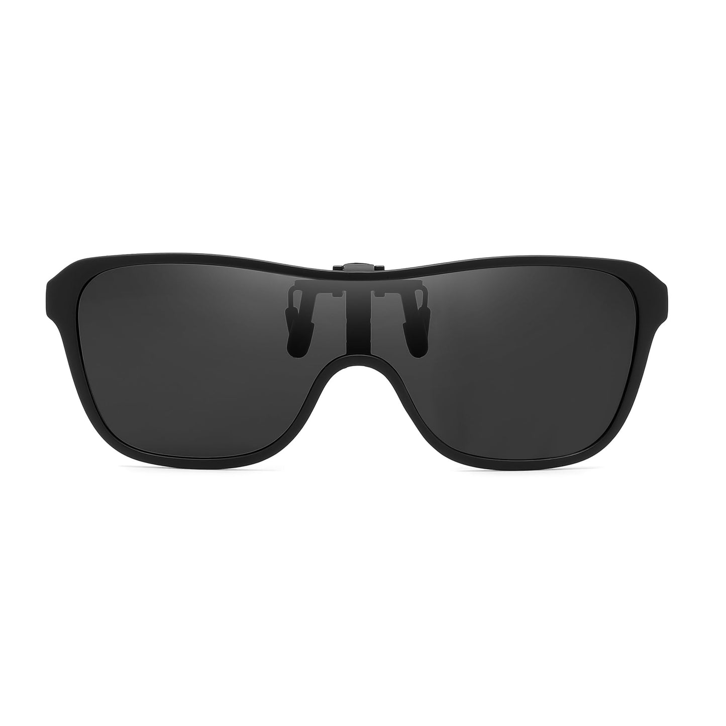 FEISEDY Polarized Clip-on Flip Up One Piece Sunglasses for Glasses TAC Lenses B0346