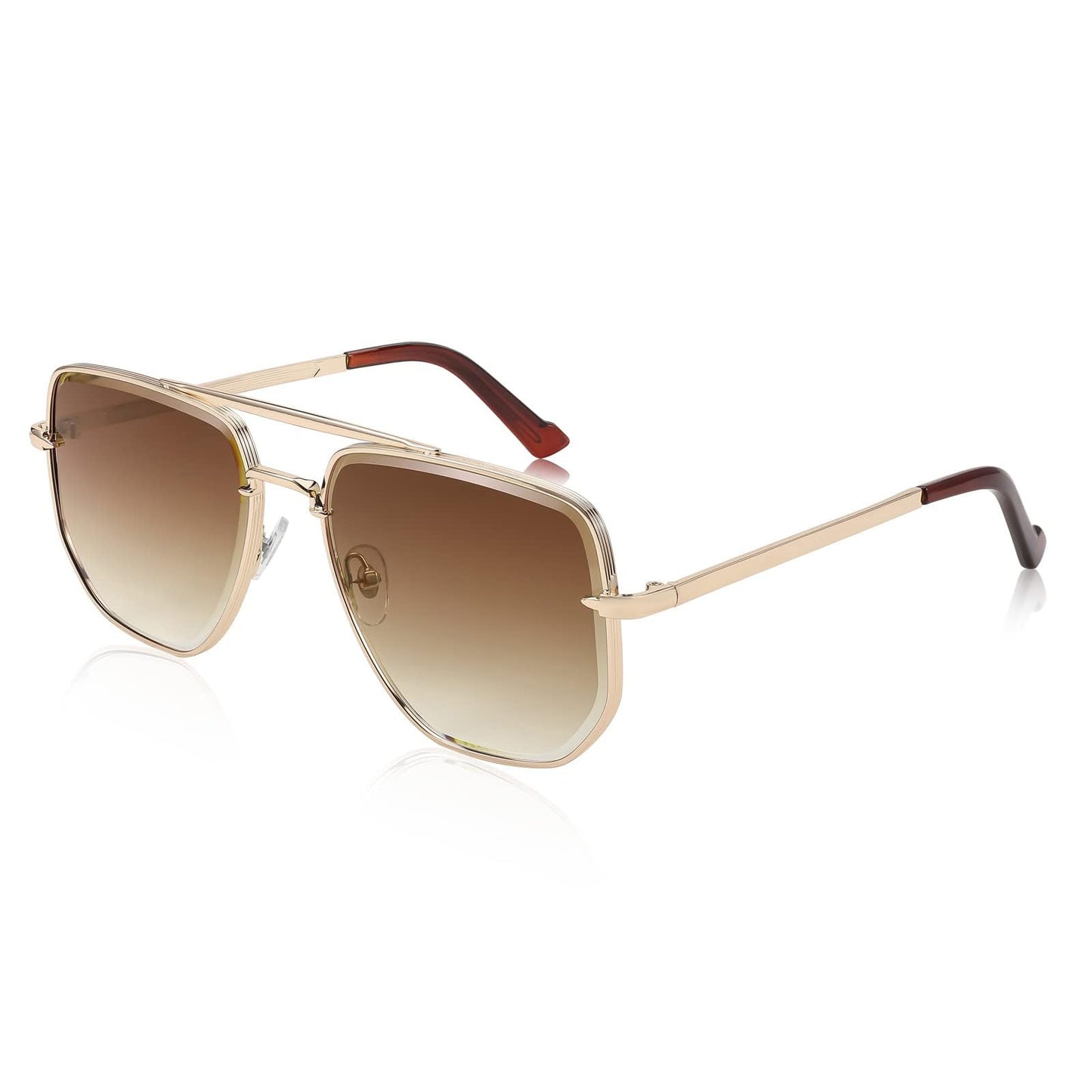 FEISEDY Sunglasses Aviator Men Women 70s Sun Glasses Square Frame UV400 Protection B2953