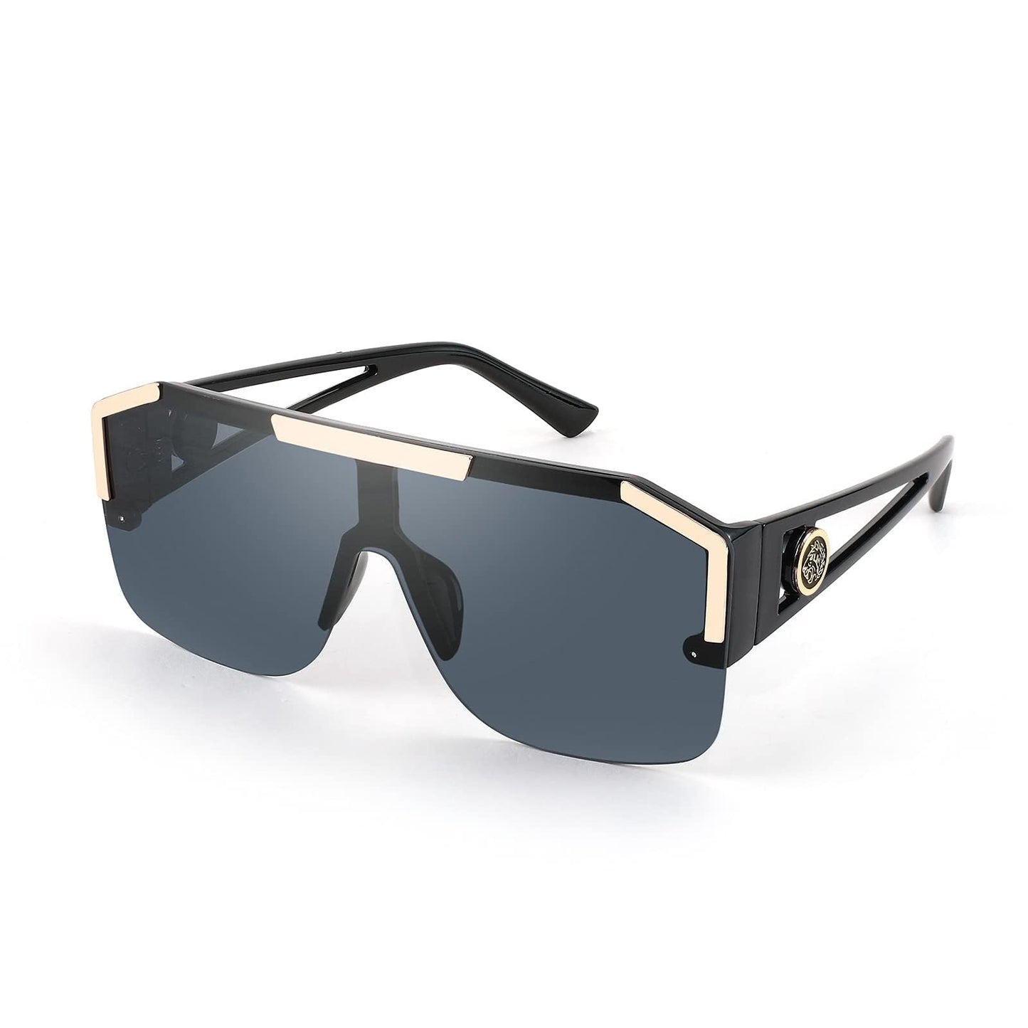 FEISEDY Square Oversized Sunglasses for Men Women Flat Top B2765 | Trendy style, UV400 protection, Durable, One Piece, Climat