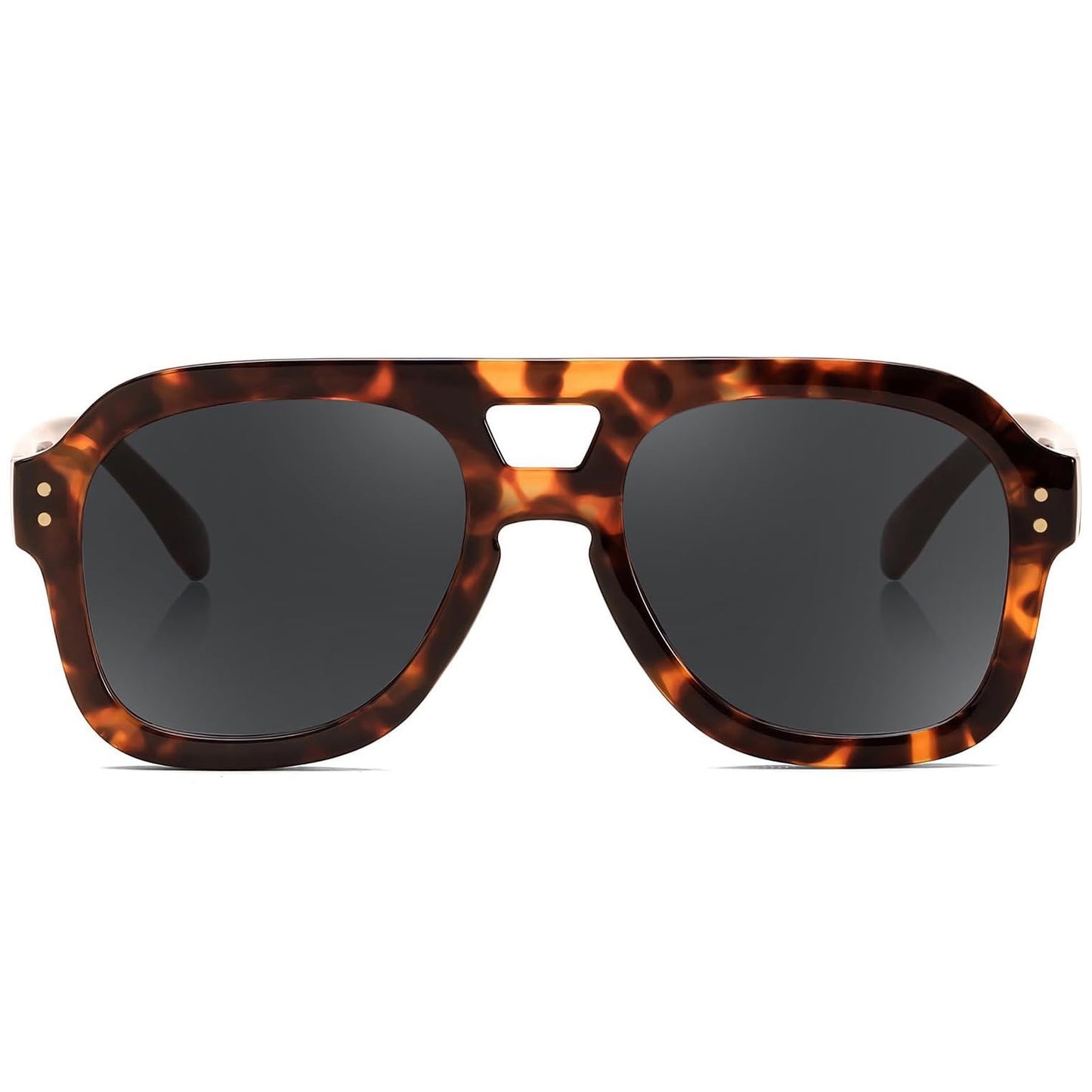 FEISEDY Aviator Sunglasses For Women Men Square Chunky Trendy Eyewear B2846 | Vintage Design, Durable, UV400, Anti-glare, Cli