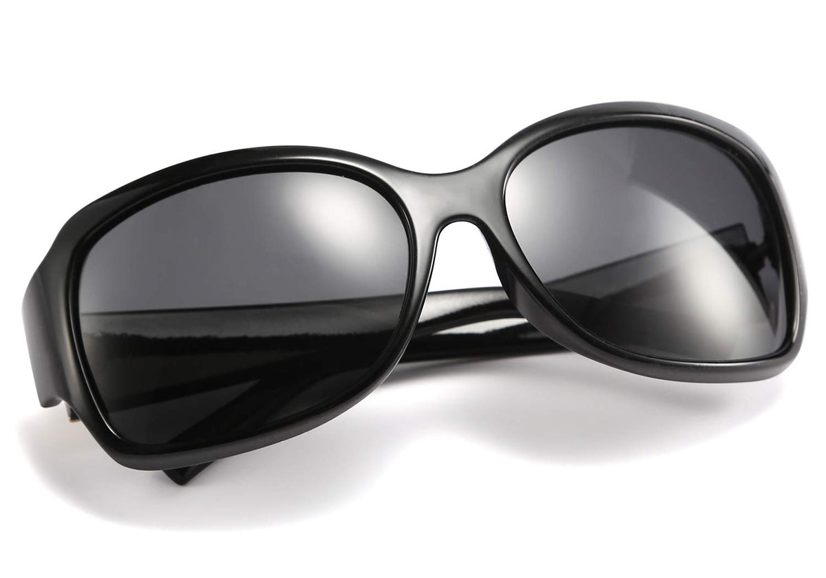 FEISEDY Polarized Oversized Sunglasses for Women Men, Classic Rectangle Wrap Around Large Frame UV400 Protection B2504