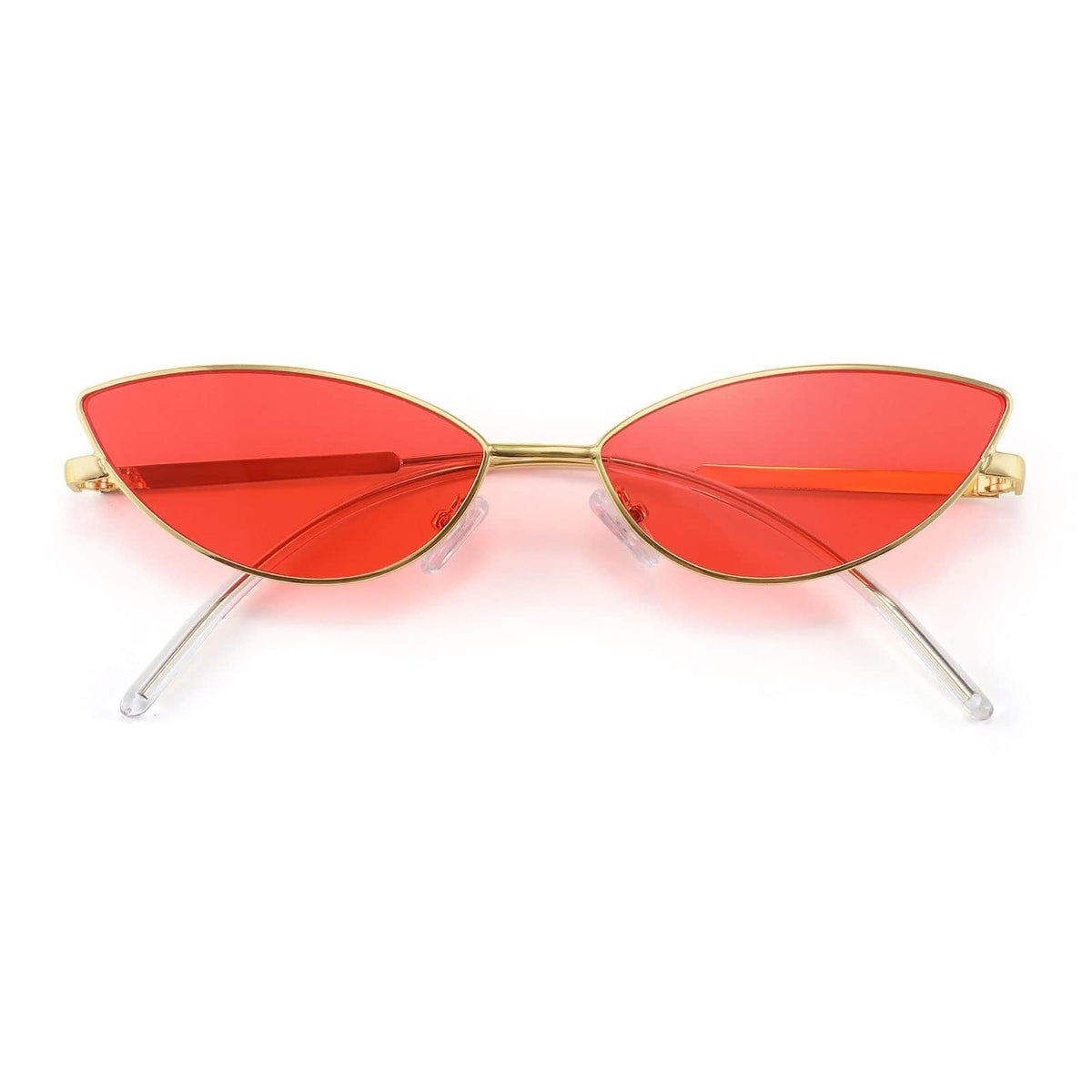 FEISEDY Y2K Sunglasses for women Men Fashion Cateye Designer B2298 | Light Tinted Lens, Retro 2000s Small Petals Shape Shades