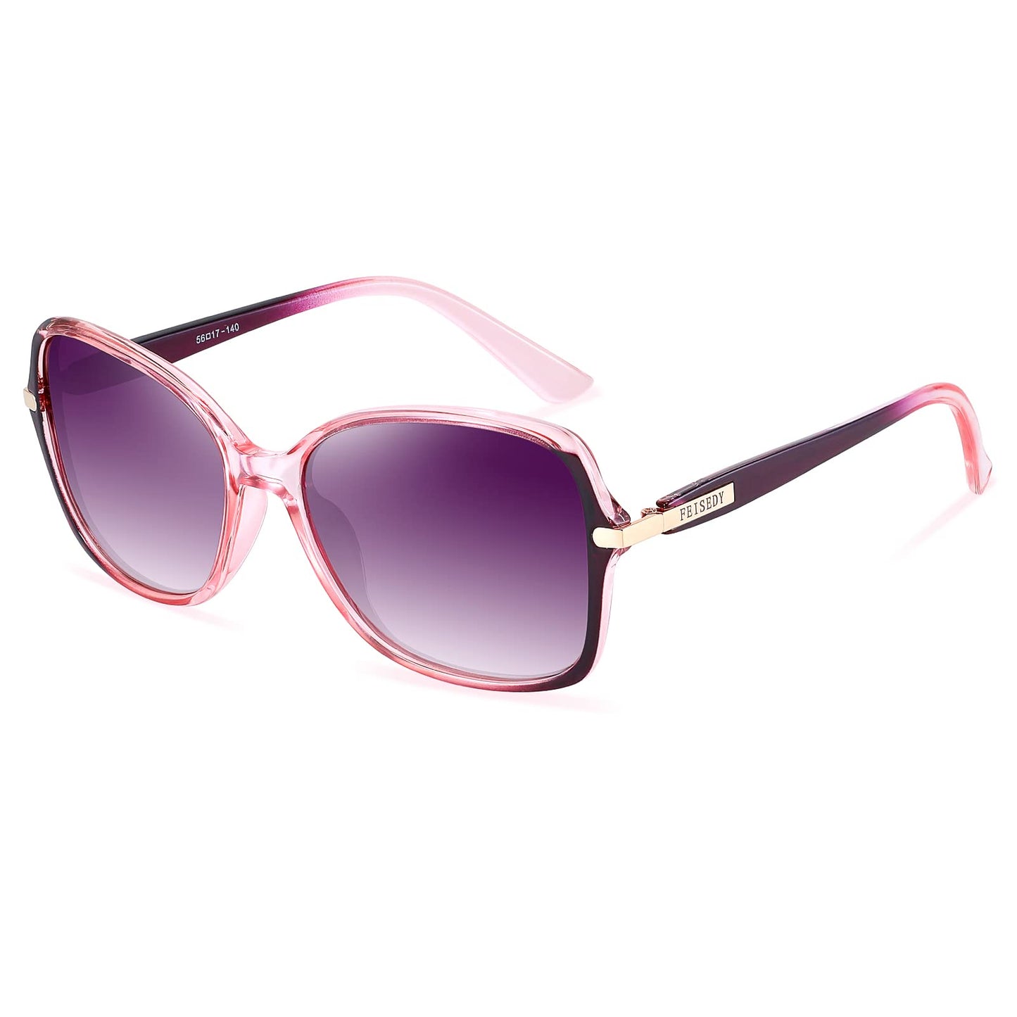 FEISEDY Womens Polarized Sunglasses UV400 Anti Glare Fashion Shades | Trendy Elegant Colored Frame for Ladies, for Driving Tr