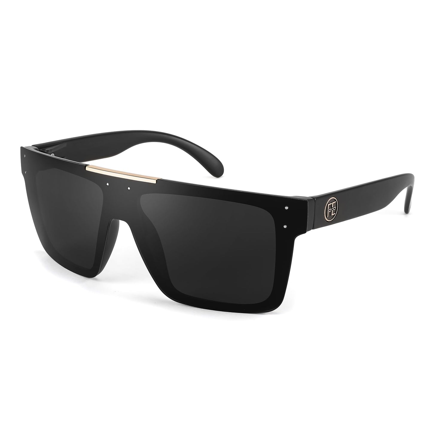 FEISEDY Polarized Sunglasses for Men, Z87 Oversized Square Flat Top B2990 | Polarized, UV400 Protection, Outdoors Sports, Fis