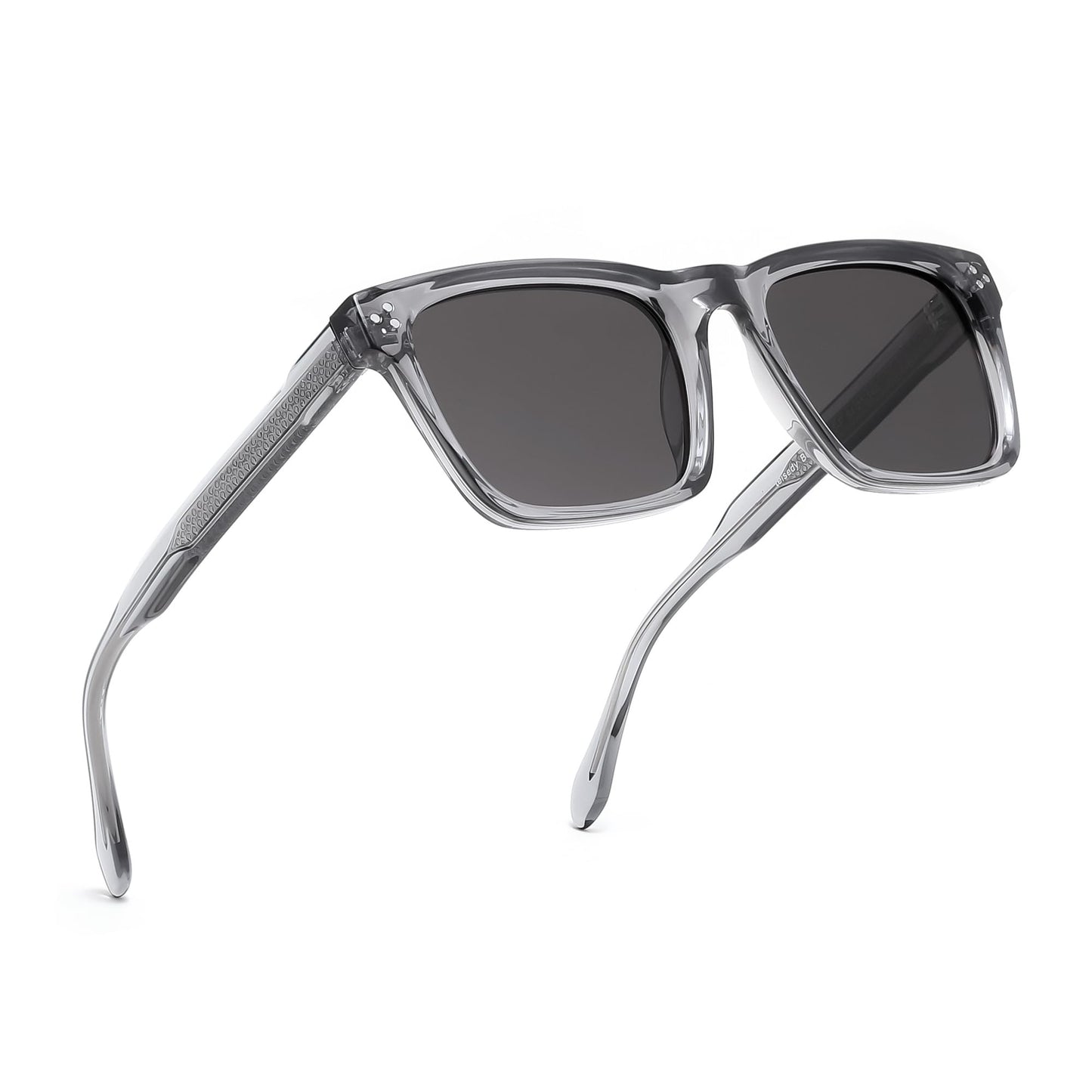 FEISEDY Trendy Square Polarized Sunglasses For Men Women Thick Frame B0294 | 100% UV400 protection, Unique metal-core temples