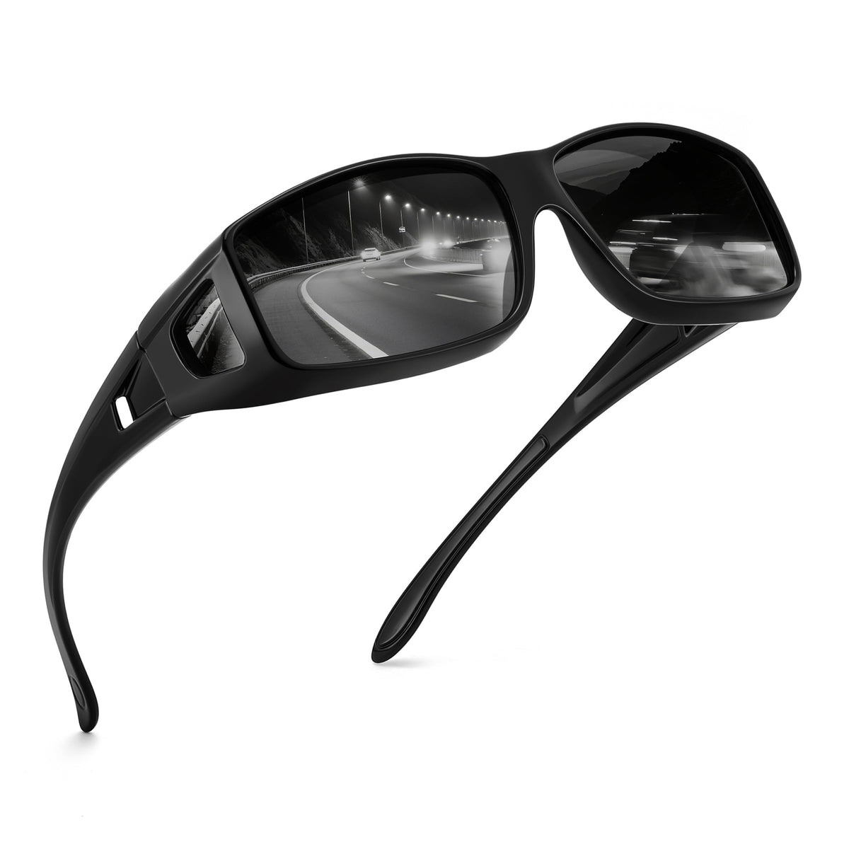 FEISEDY Polarized Fit Over Glasses Sunglasses Men Women Wrap Around B2593 | Night driving, Yellow lenses, 100% UV400 protecti