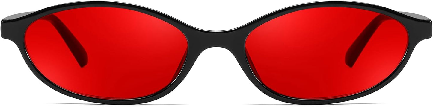 商品图片 86 | B0DMN6519L | FEISEDY Retro Oval Cat Eye Sunglasses for Women 90s Narrow Lightweight Shades Y2k Trendy Sunnies B0257