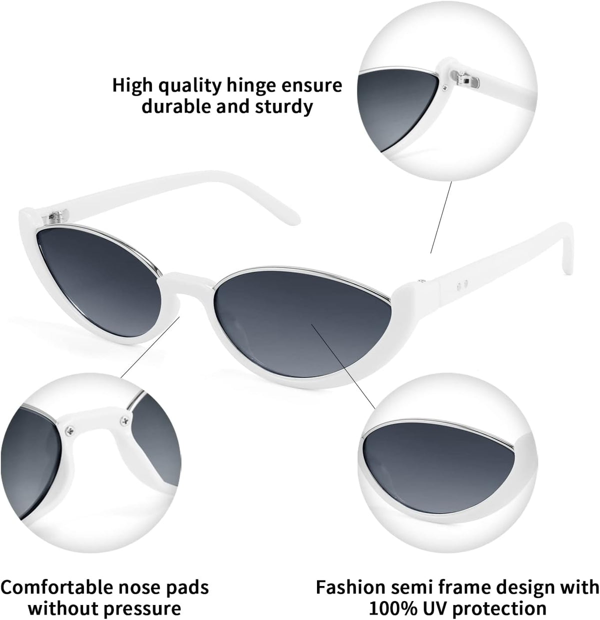 ÉÌƷͼƬ 17 | B09P86RSS8 | FEISEDY Fashion Small Cat Eye Sunglasses for Women Retro Trendy Cool Sun Glasses B2864
