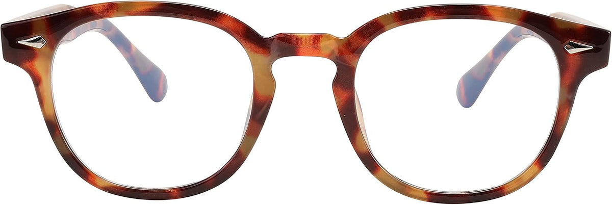 Leopard Frame / 56 Millimeters | B0BRZ6PVJQ | FEISEDY Retro Vintage Round Blue Light Blocking Glasses Classic Eyewear Frame for Women Men B2349