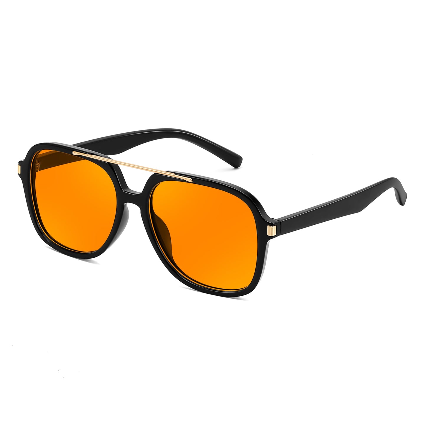 FEISEDY Trendy Aviator Sunglasses for Women Men Square 70s Lightweight Shades B4199