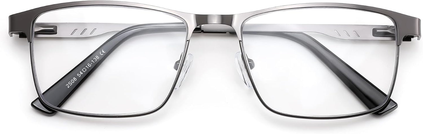 商品图片 18 | B0G1BLY966 | FEISEDY Classic Blue Light Reading Glasses Men,Metal Frame Readers with Spring Hinge, Anti Glare Eyeglasses for Reading B0337