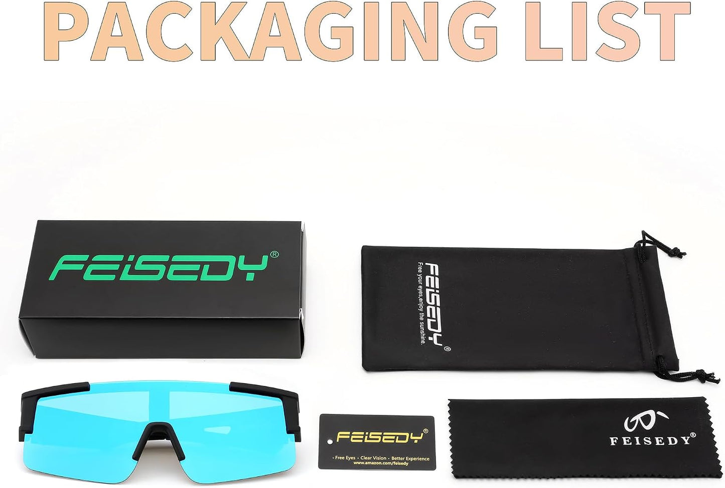 商品图片 24 | B0GGMHCCXG | FEISEDY Polarized Fit Over Glasses Sunglasses for Men Women, Sports Wrap Around for Driving Cycling Fishing B0382