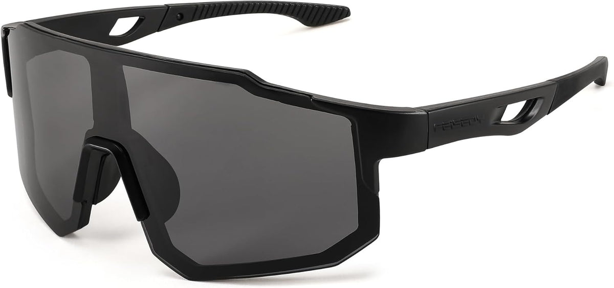 001-black Black / 75mm | B0C6LLTW81 | FEISEDY Sports Sunglasses for Men, Women and Teens - Baseball, Biking, Cycling UV400 Protection B2388