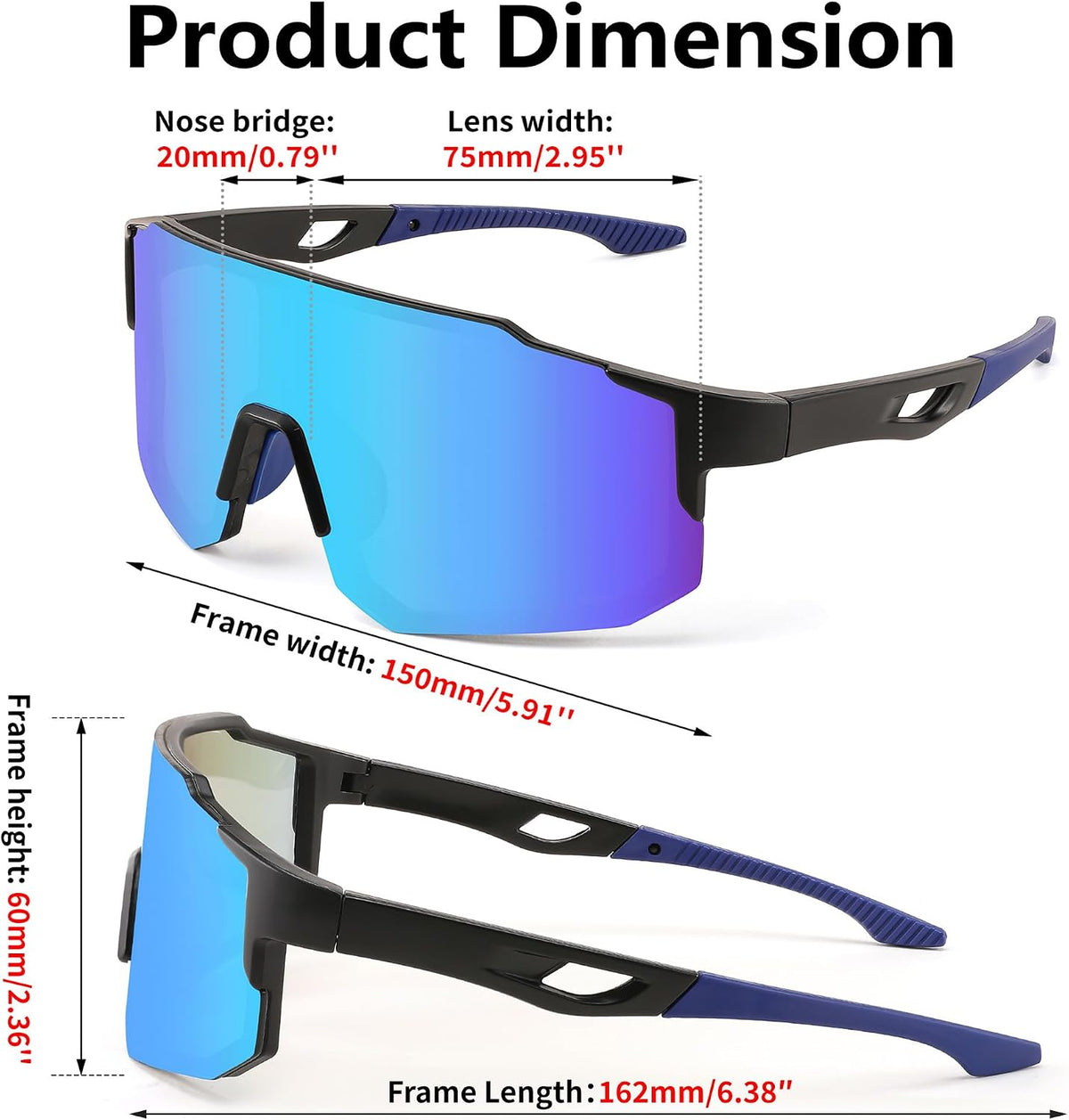 ÉÌƷͼƬ 42 | B0DTYL7JBV | FEISEDY Sports Sunglasses for Men, Women and Teens - Baseball, Biking, Cycling UV400 Protection B2388
