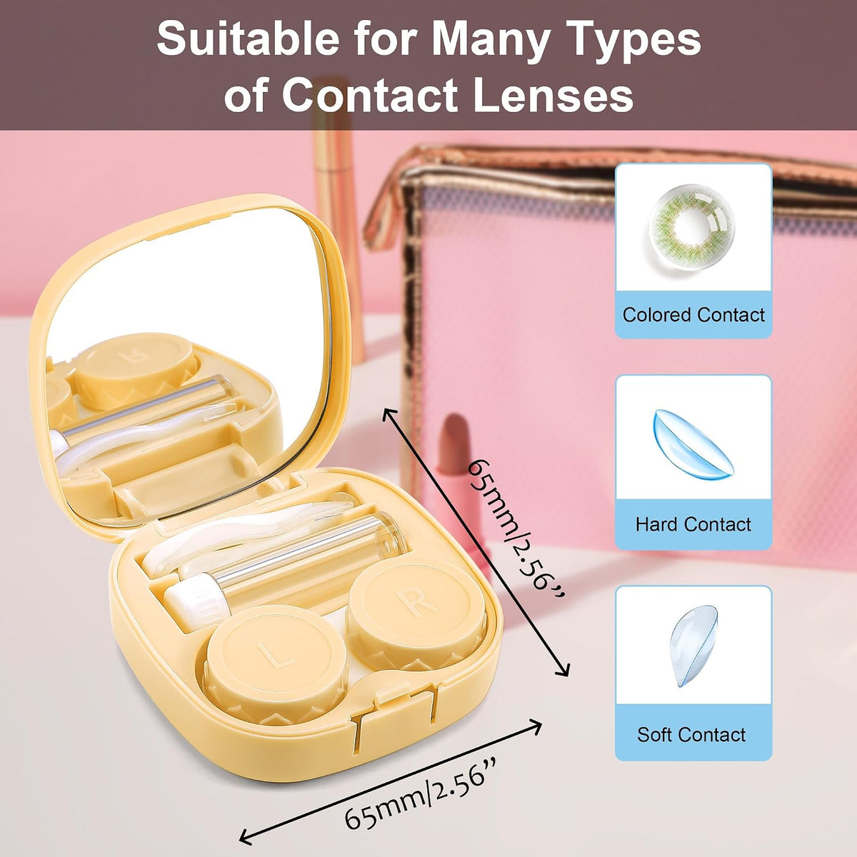 商品图片 14 | B0CND2TZC4 | FEISEDY Portable Cute Contact Lens Case Remover Tool With Mirror Tweezers Kit for Women and Girl B0081