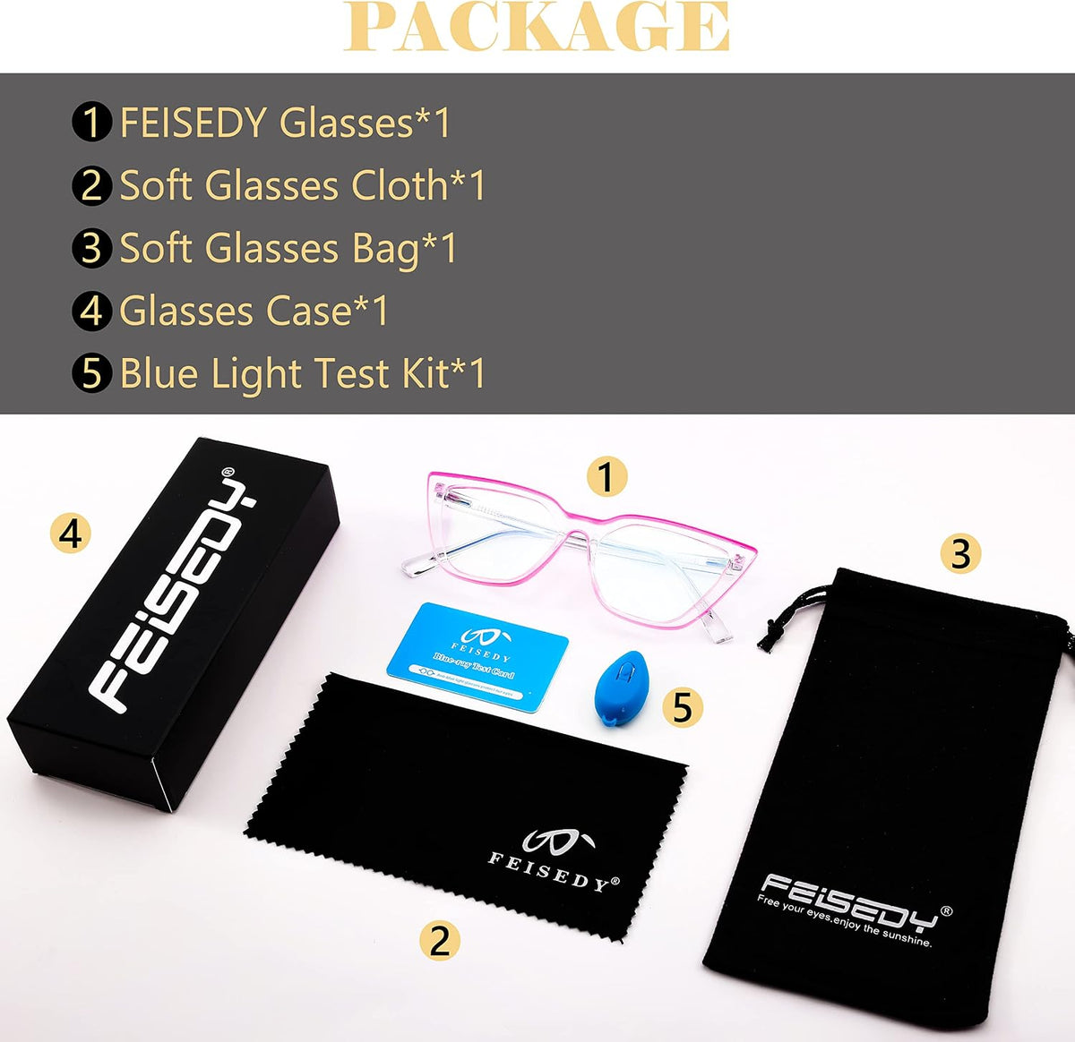 ÉÌƷͼƬ 35 | B0BHT5M418 | FEISEDY Women Cat Eye Blue Light Blocking Glasse Frame Fake Nerd Clear Square Computer Eyewear Anti Eyestrain B2353