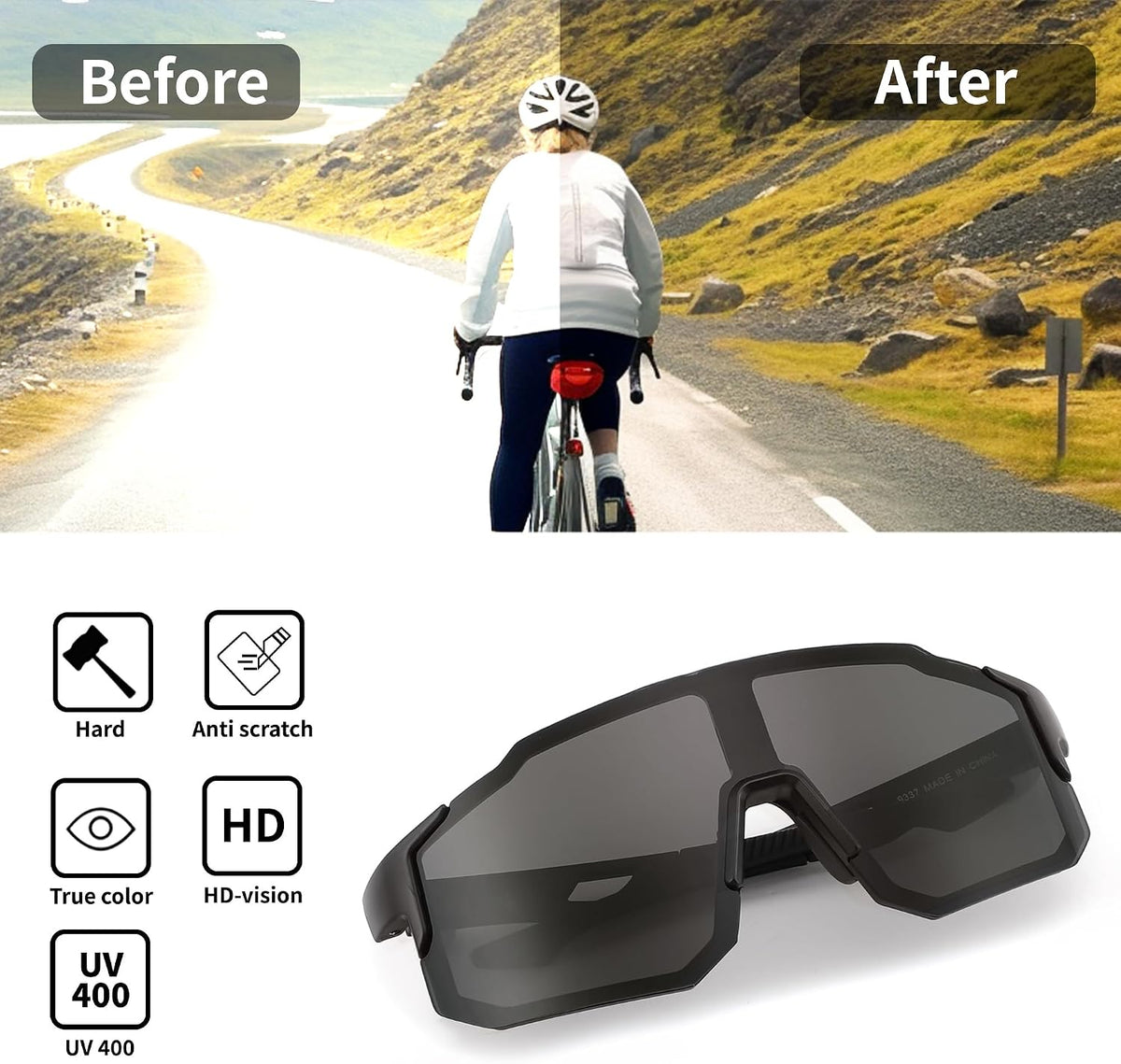 ÉÌƷͼƬ 48 | B0DTYL7JBV | FEISEDY Sports Sunglasses for Men, Women and Teens - Baseball, Biking, Cycling UV400 Protection B2388