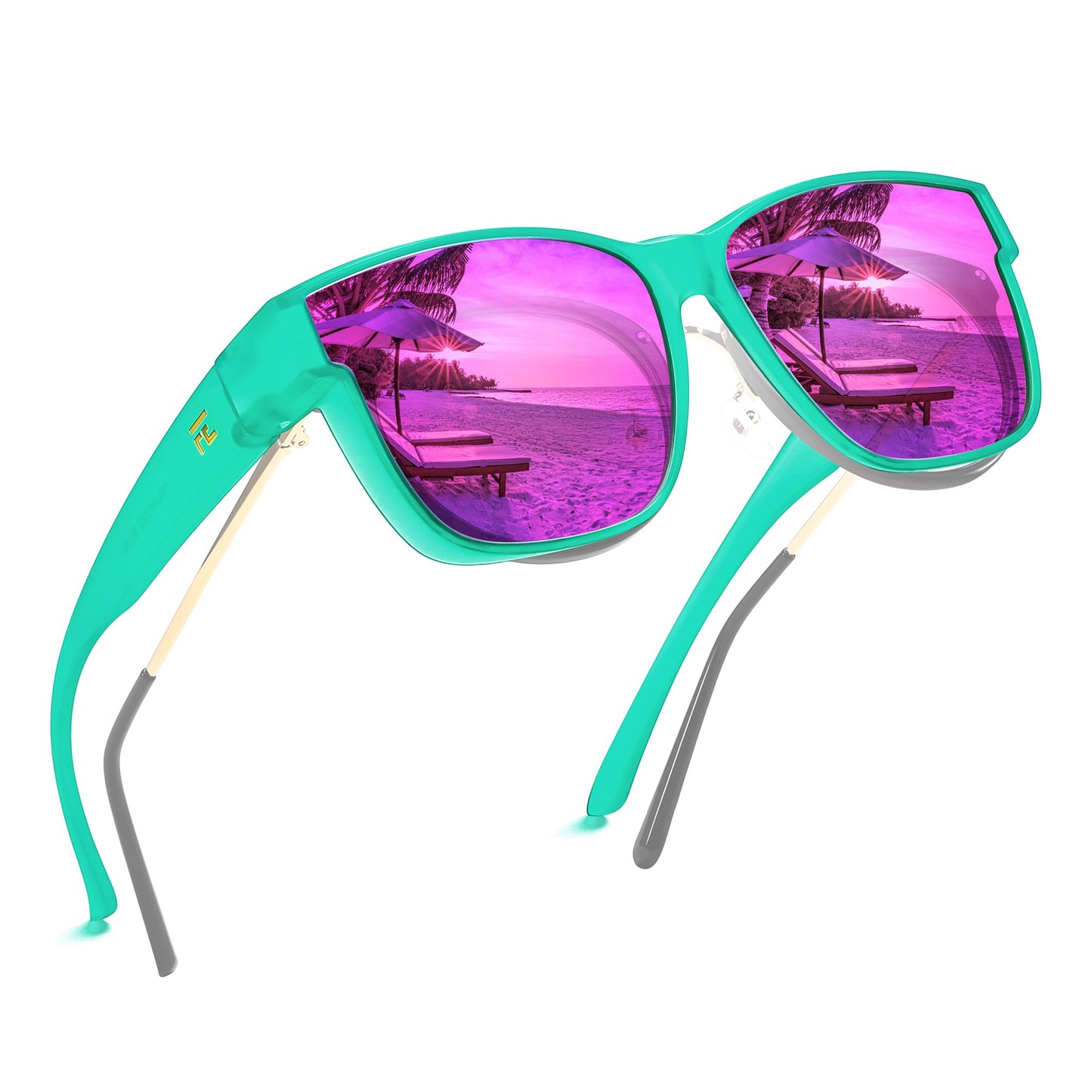 FEISEDY Fit Over Glasses Polarized Sunglasses Oversized Square UV400 B0250 | Fit Over Glasses,Polarized Glare-Free,UV400 prot
