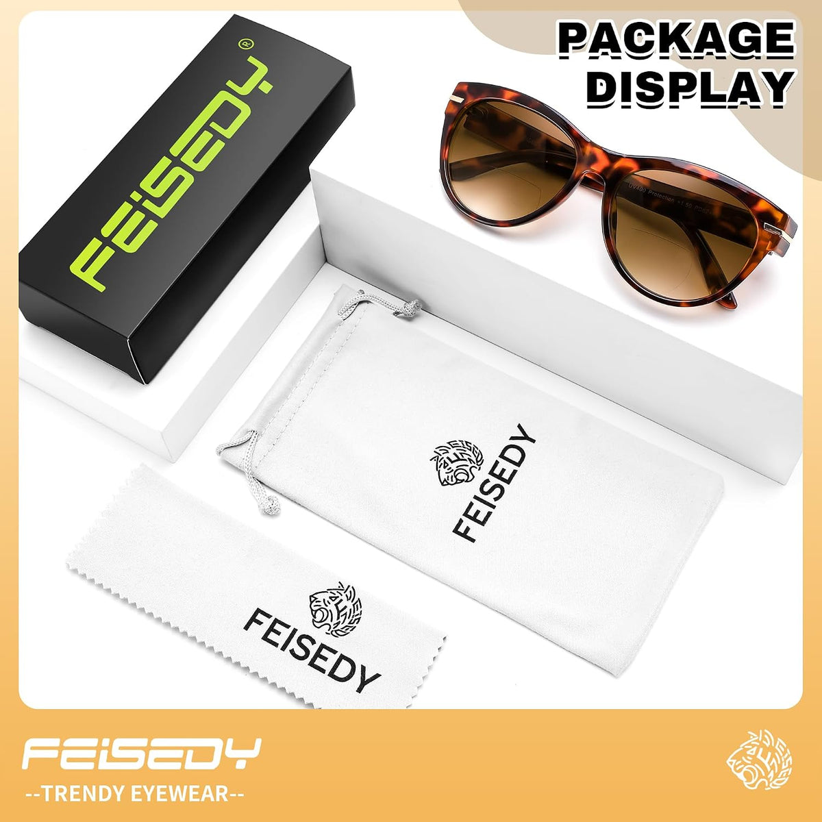 ÉÌƷͼƬ 14 | B0HDS914Y5 | FEISEDY Bifocal Sunglasses Reader Women Stylish Cat Eye Sun Readers B0392