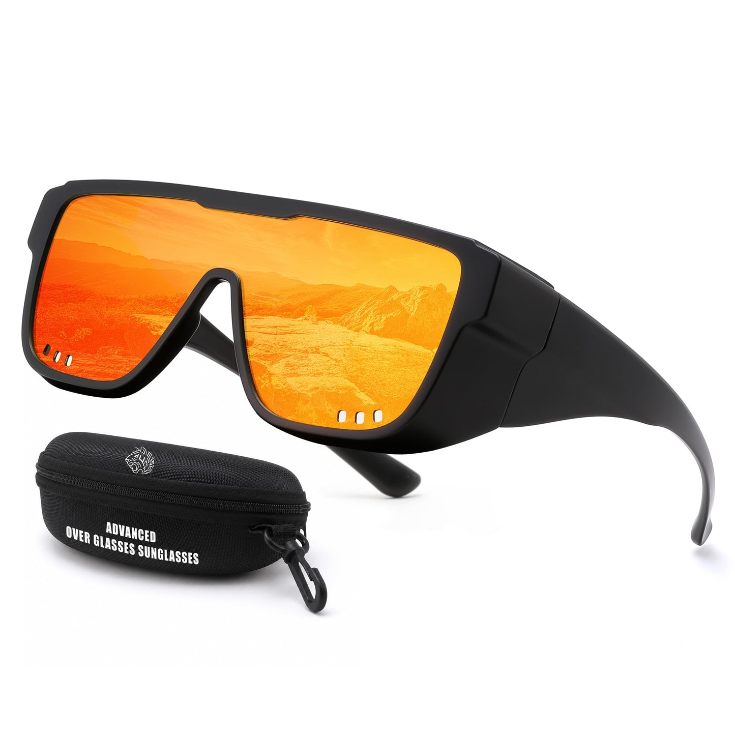 FEISEDY Fit Over Glasses Polarized Sunglasses for Men Women B0456 | Oversized Square Sports Sun Glasses with Side Shields Win