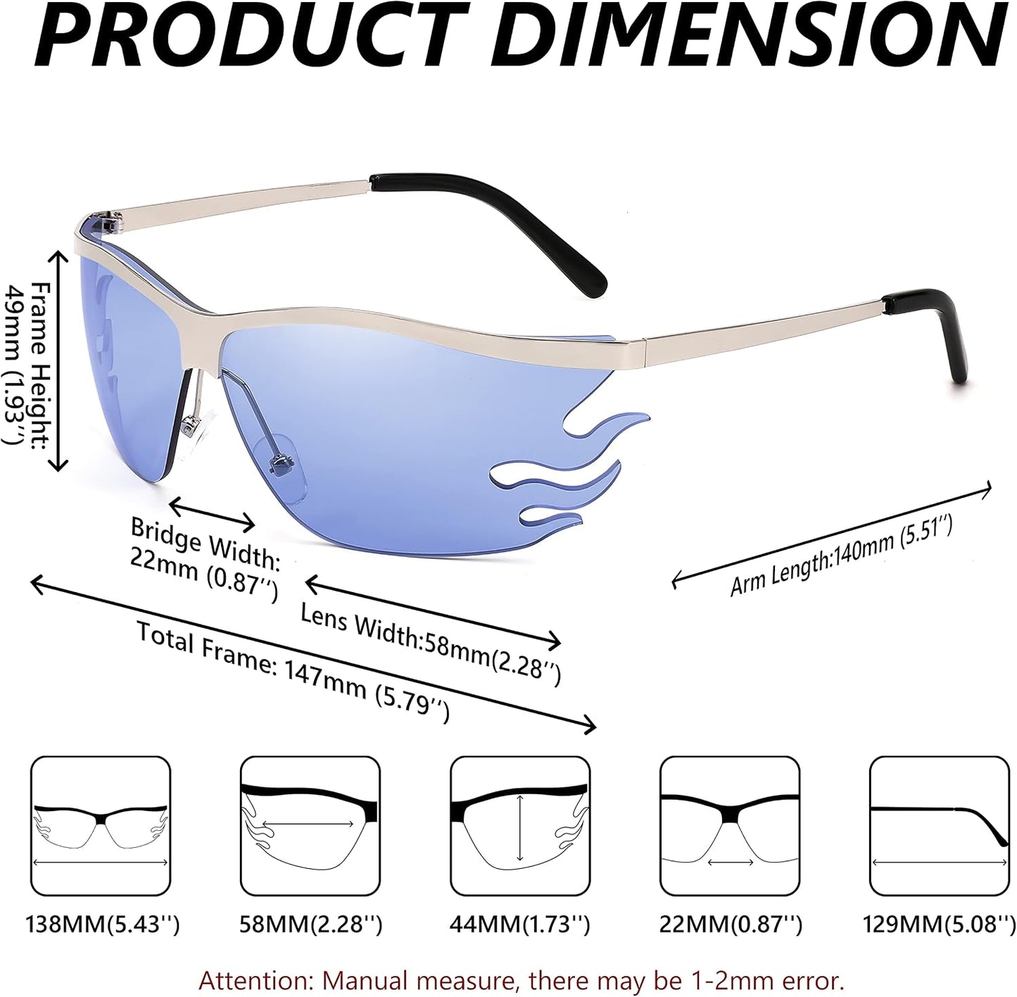商品图片 13 | B09XHP3W7M | FEISEDY Retro Square Sunglasses Women Men Trendy Vintage Y2K Glasses Tinted Lens B2882
