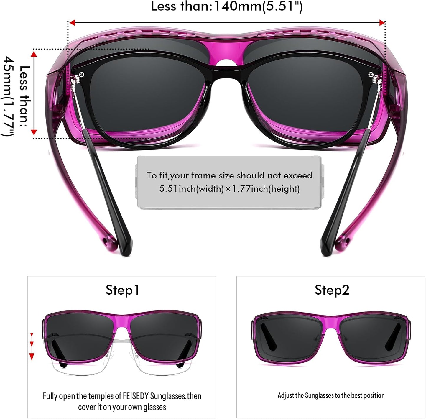 商品图片 22 | B0GR4T274K | FEISEDY Polarized Fit Over Glasses Sunglasses Driving Outdoors B0330