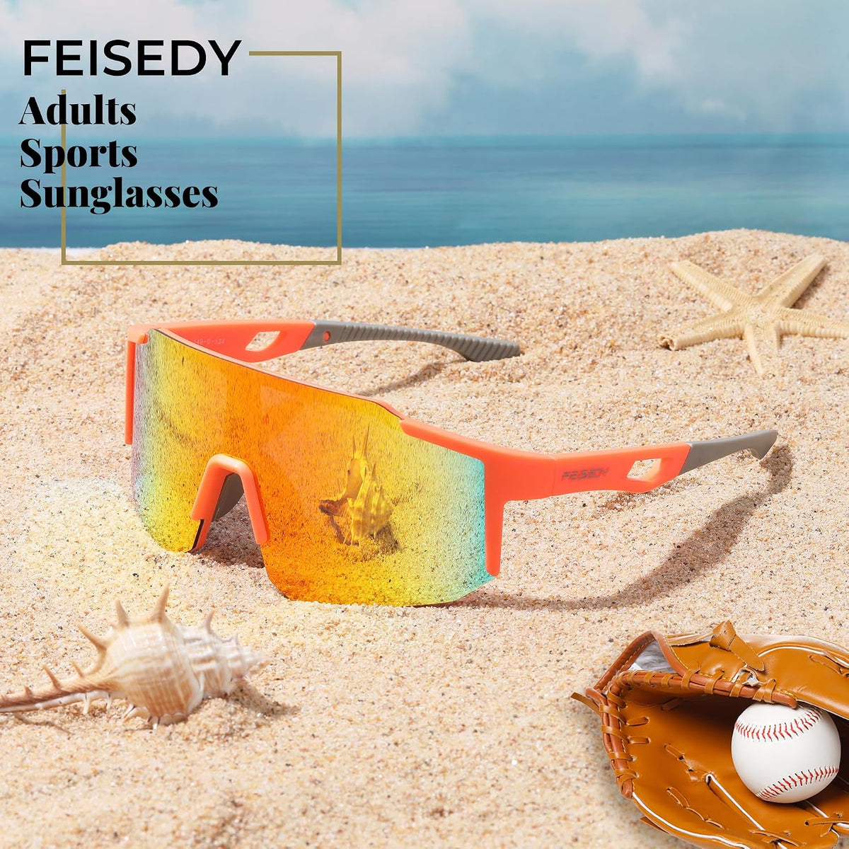 ÉÌƷͼƬ 77 | B0DTYL7JBV | FEISEDY Sports Sunglasses for Men, Women and Teens - Baseball, Biking, Cycling UV400 Protection B2388