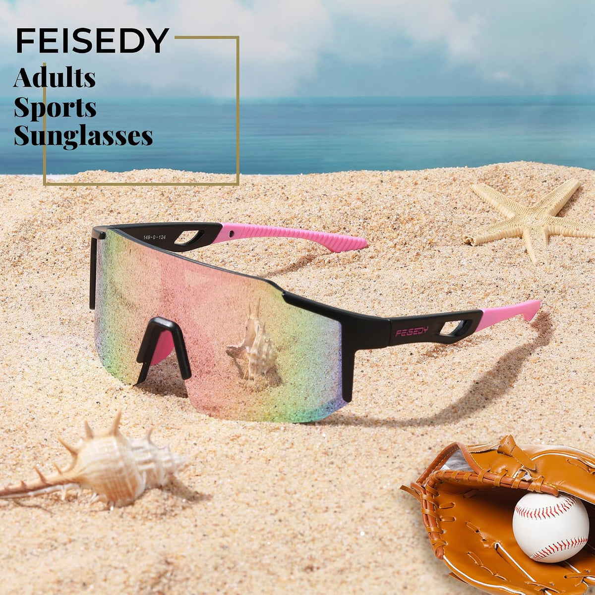 ÉÌƷͼƬ 84 | B0DTYL7JBV | FEISEDY Sports Sunglasses for Men, Women and Teens - Baseball, Biking, Cycling UV400 Protection B2388