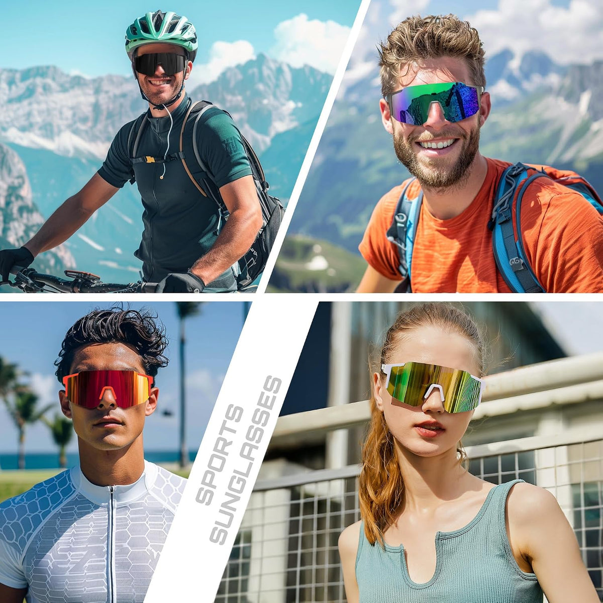 ÉÌƷͼƬ 83 | B0DTYL7JBV | FEISEDY Sports Sunglasses for Men, Women and Teens - Baseball, Biking, Cycling UV400 Protection B2388