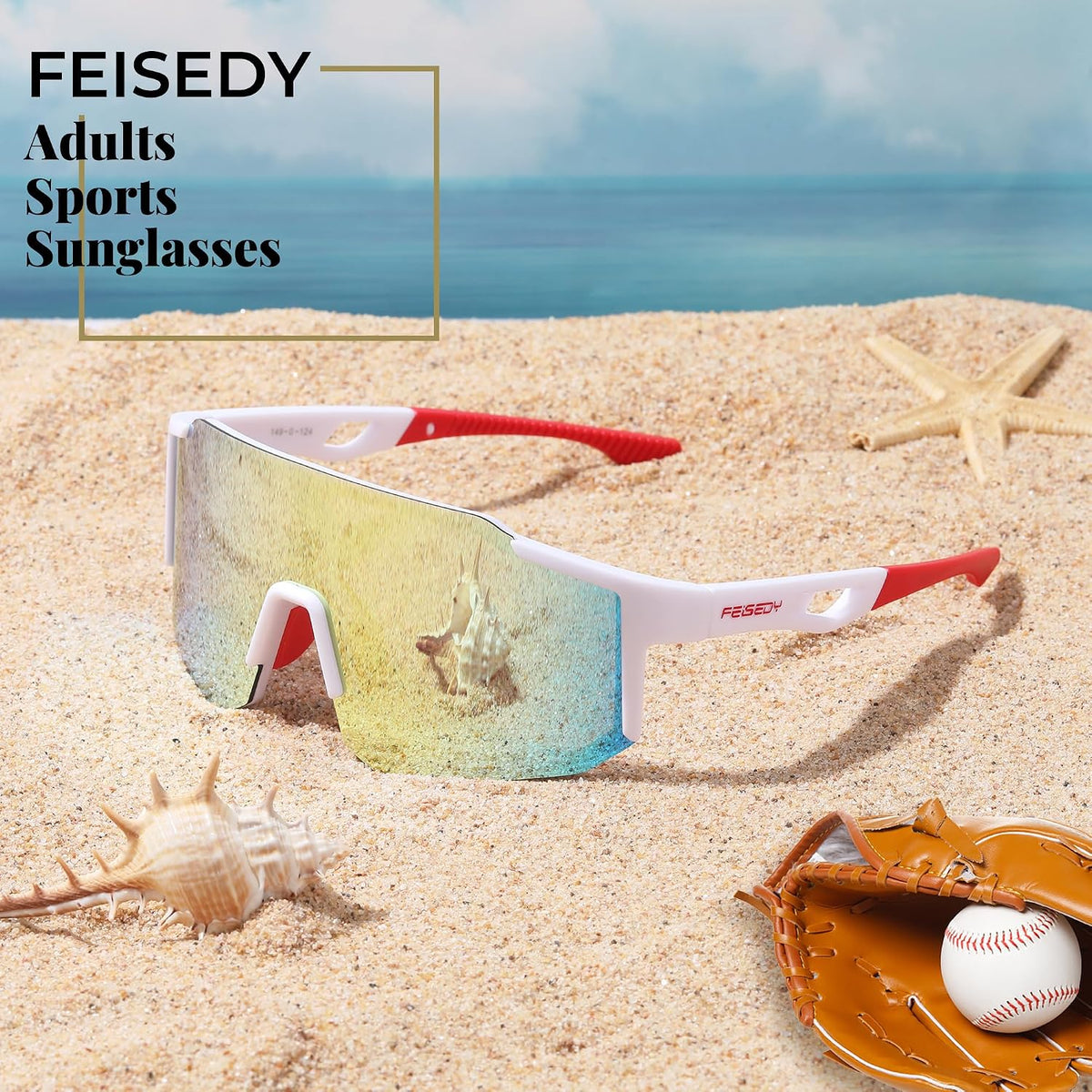 ÉÌƷͼƬ 29 | B0DTYL7JBV | FEISEDY Sports Sunglasses for Men, Women and Teens - Baseball, Biking, Cycling UV400 Protection B2388