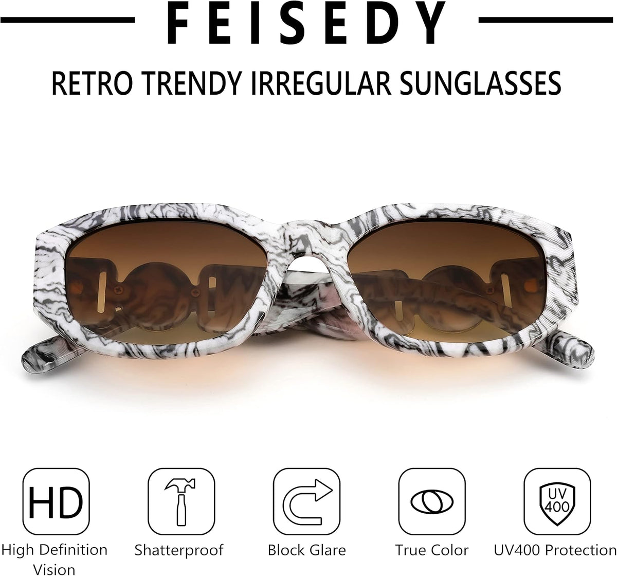 ÉÌƷͼƬ 50 | B0B5V7T75J | FEISEDY Retro Trendy Rectangle Sunglasses Women Men Narrow Shades B2322