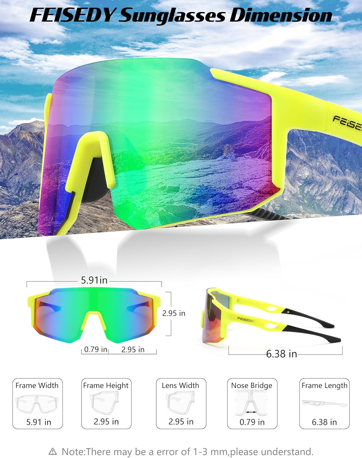 ÉÌƷͼƬ 18 | B0DTYL7JBV | FEISEDY Sports Sunglasses for Men, Women and Teens - Baseball, Biking, Cycling UV400 Protection B2388