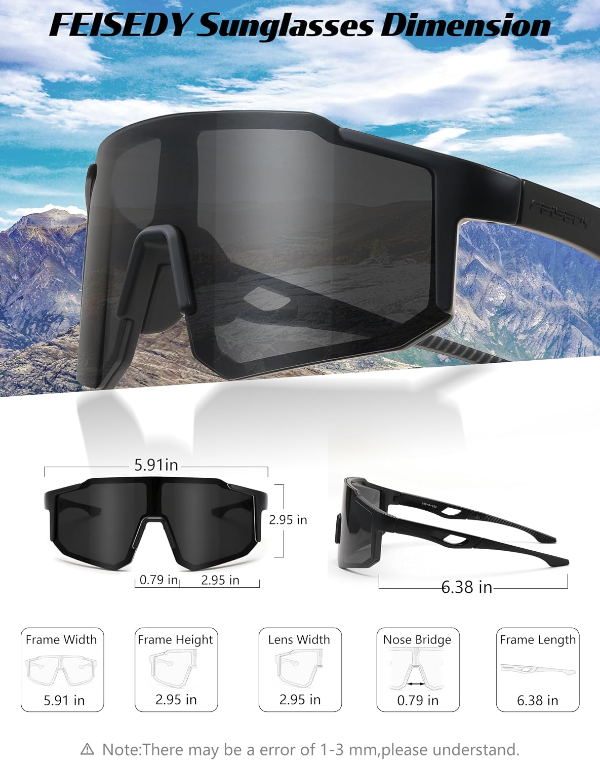 ÉÌƷͼƬ 49 | B0DTYL7JBV | FEISEDY Sports Sunglasses for Men, Women and Teens - Baseball, Biking, Cycling UV400 Protection B2388