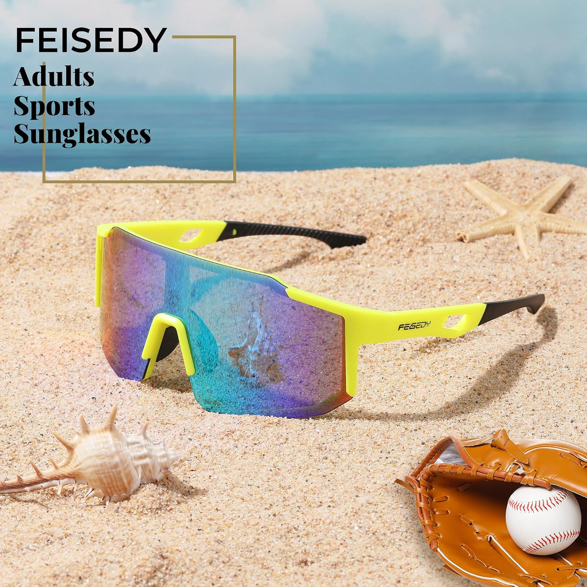 ÉÌƷͼƬ 21 | B0DTYL7JBV | FEISEDY Sports Sunglasses for Men, Women and Teens - Baseball, Biking, Cycling UV400 Protection B2388