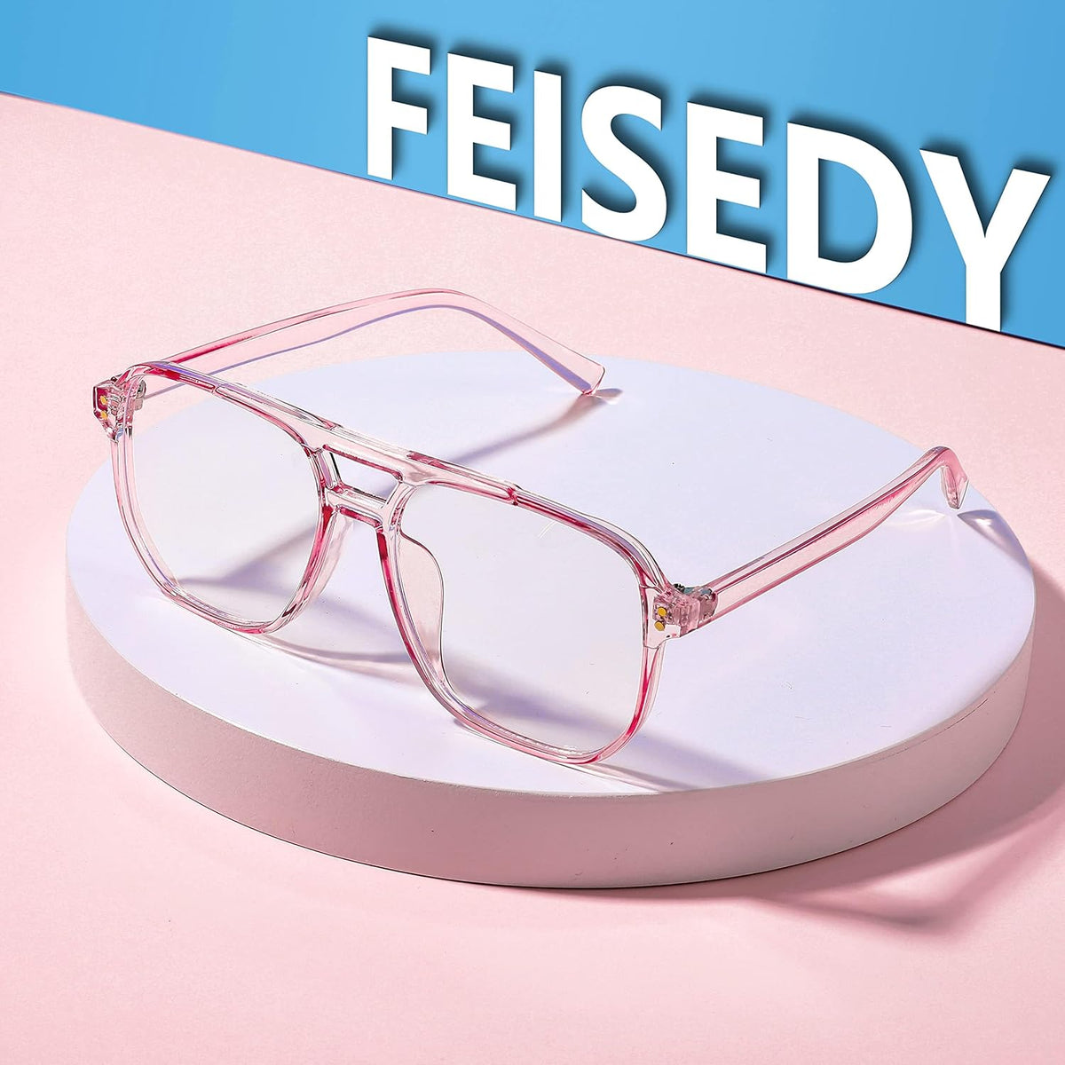 ÉÌƷͼƬ 30 | B0C6ZZXZ3F | FEISEDY Blue Light Glasses for Women Men Oversized Pilot Lightweight B2866