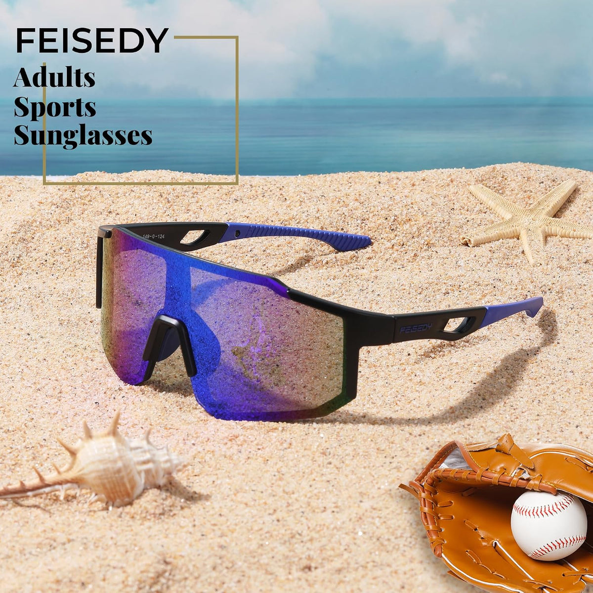 ÉÌƷͼƬ 43 | B0DTYL7JBV | FEISEDY Sports Sunglasses for Men, Women and Teens - Baseball, Biking, Cycling UV400 Protection B2388