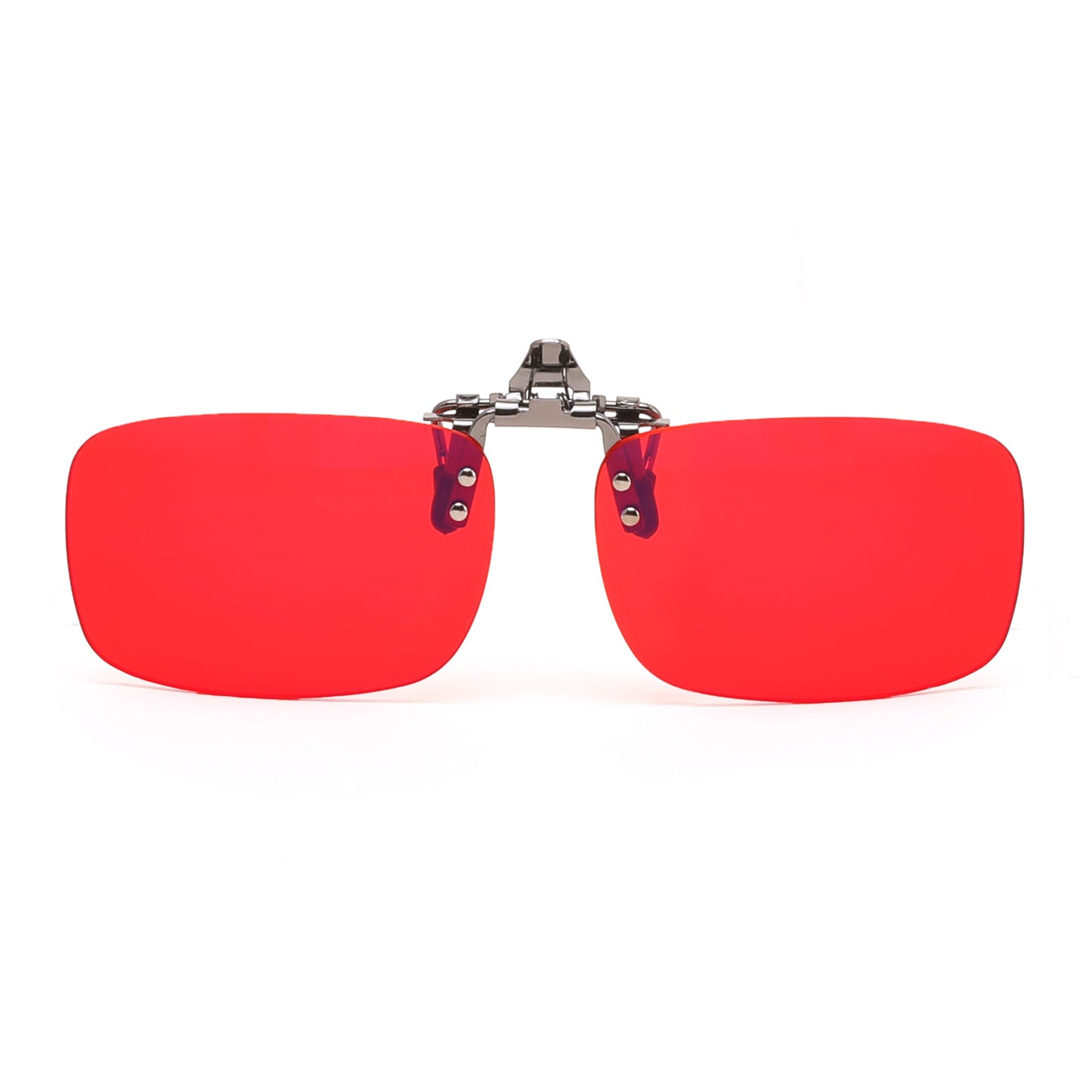 FEISEDY Clip on Rimless One Piece Blue Light Glasses Flip Up Orange/Red Lens Computer Gaming Glasses for Eyes Strain/Induce Sleep B0360