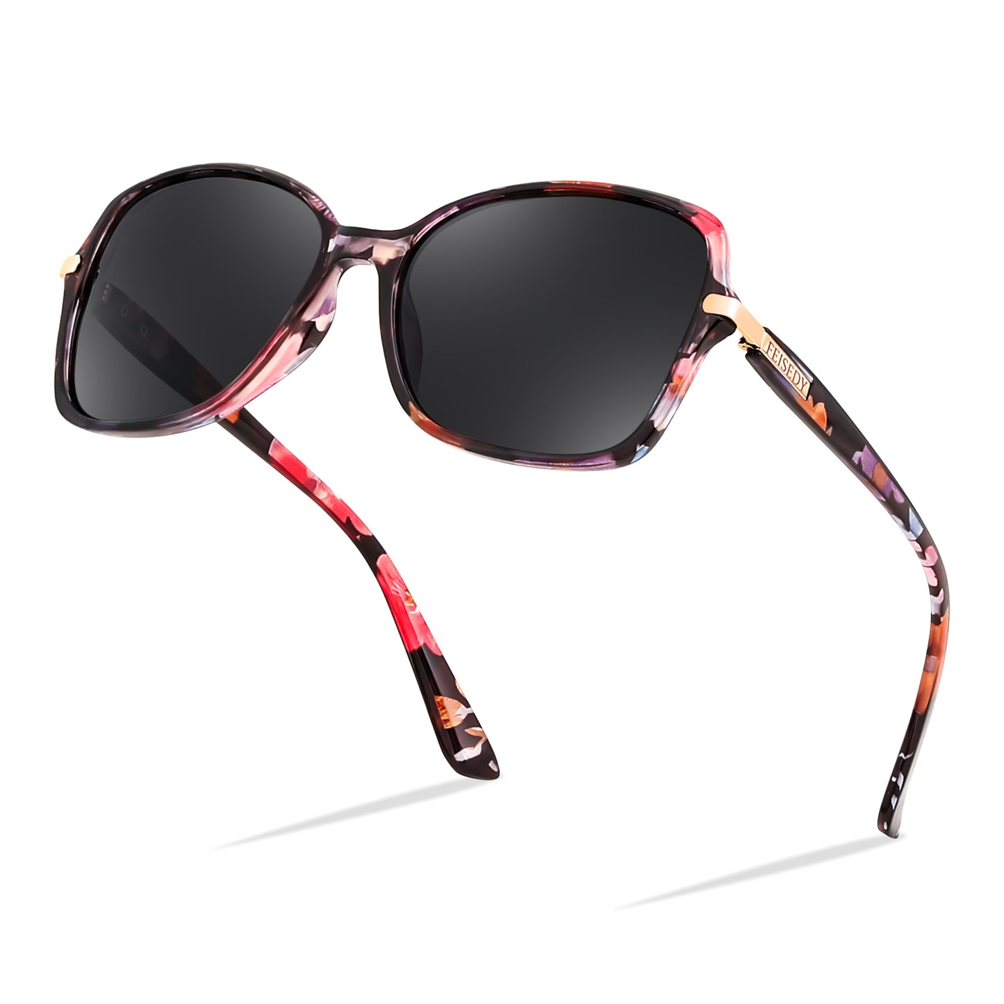 FEISEDY Womens Polarized Sunglasses, Trendy Elegant Colored Frame for Ladies, UV400 Protection B2760