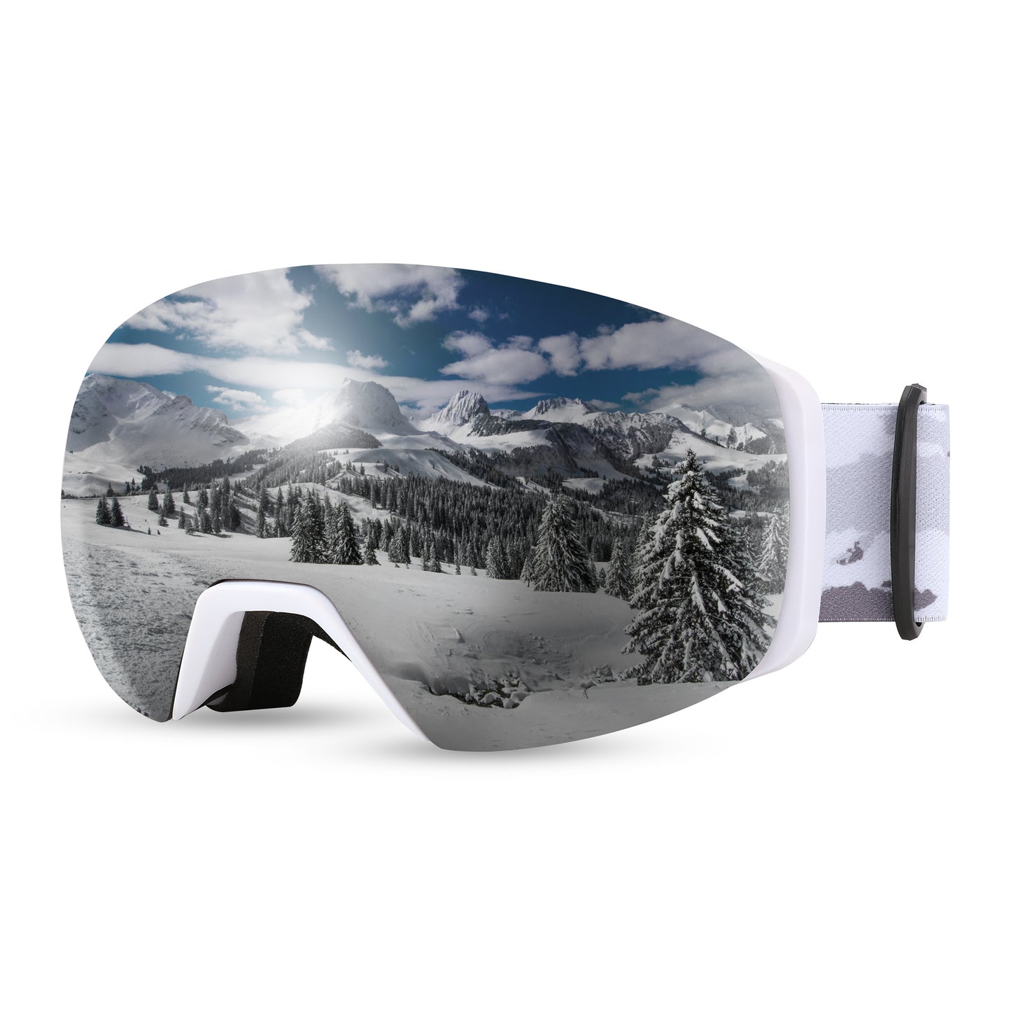 FEISEDY Magnetic Ski Goggles for Men Women Youth Frameless Snow Goggles 100% UV Protection Snowboard Goggles B0020