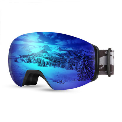 FEISEDY Magnetic Ski Goggles for Men Women Youth Frameless Snow Goggles 100% UV Protection Snowboard Goggles B0020