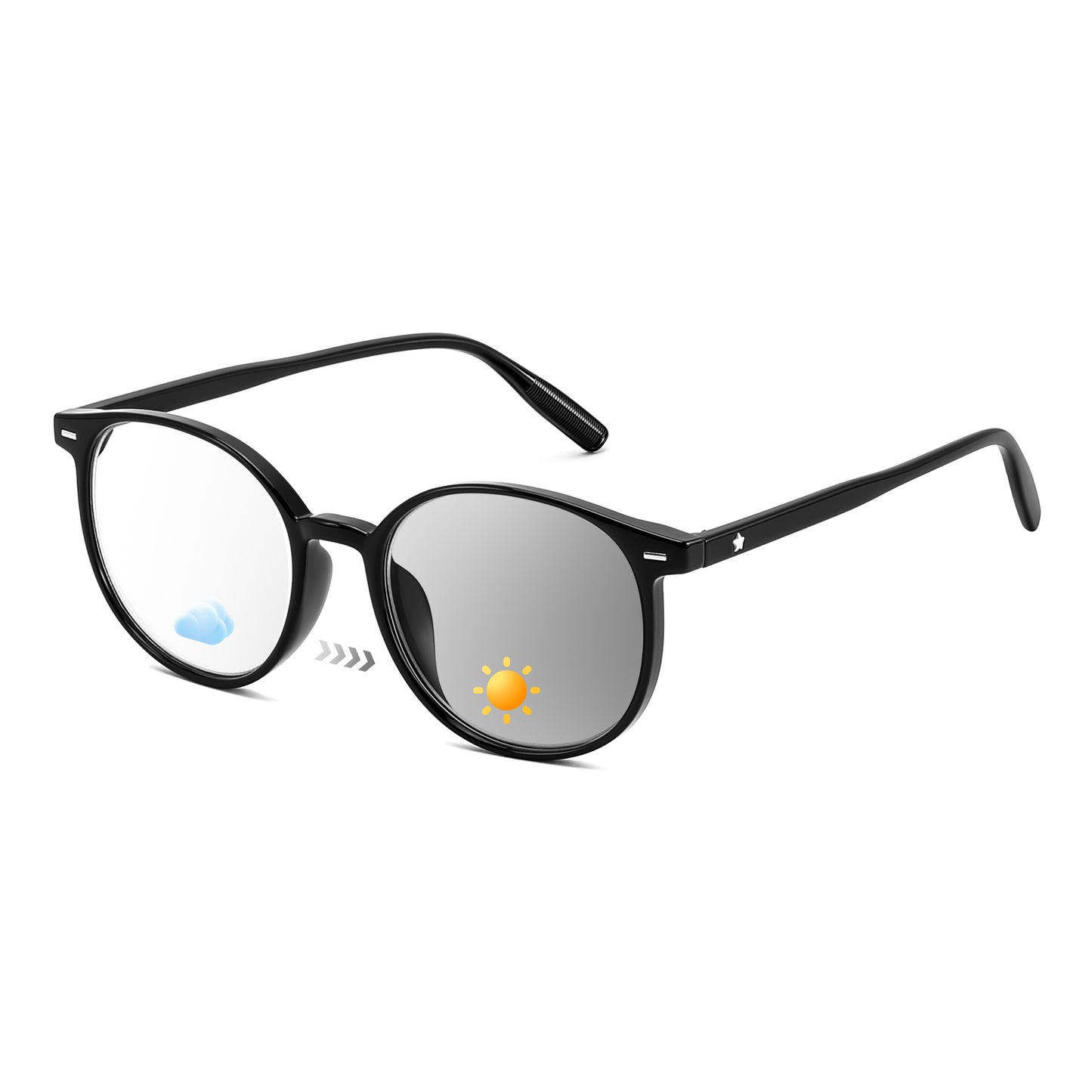 FEISEDY Photochromic Blue Light Blocking Glasses Fashion Women Men, Clear Indoors & Tinted Outdoors B1238