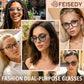 FEISEDY Photochromic Blue Light Blocking Glasses Fashion Women Men, Clear Indoors & Tinted Outdoors B1238