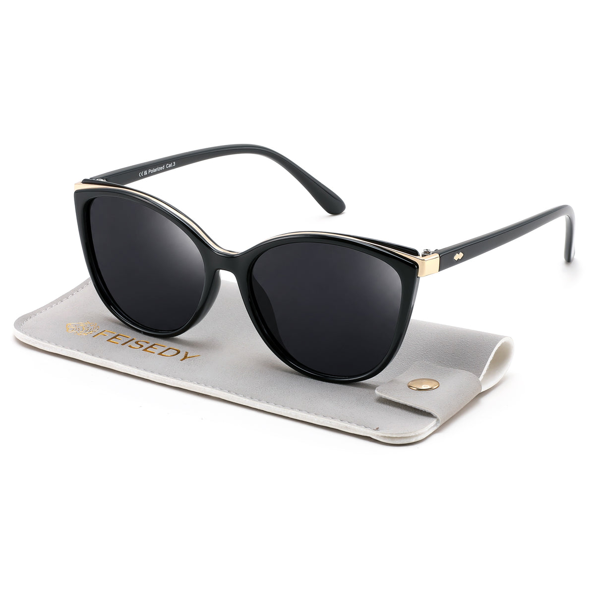 FEISEDY Cat Eye Polarized Sunglasses for Women, UV400 Protection Sunnies B0473