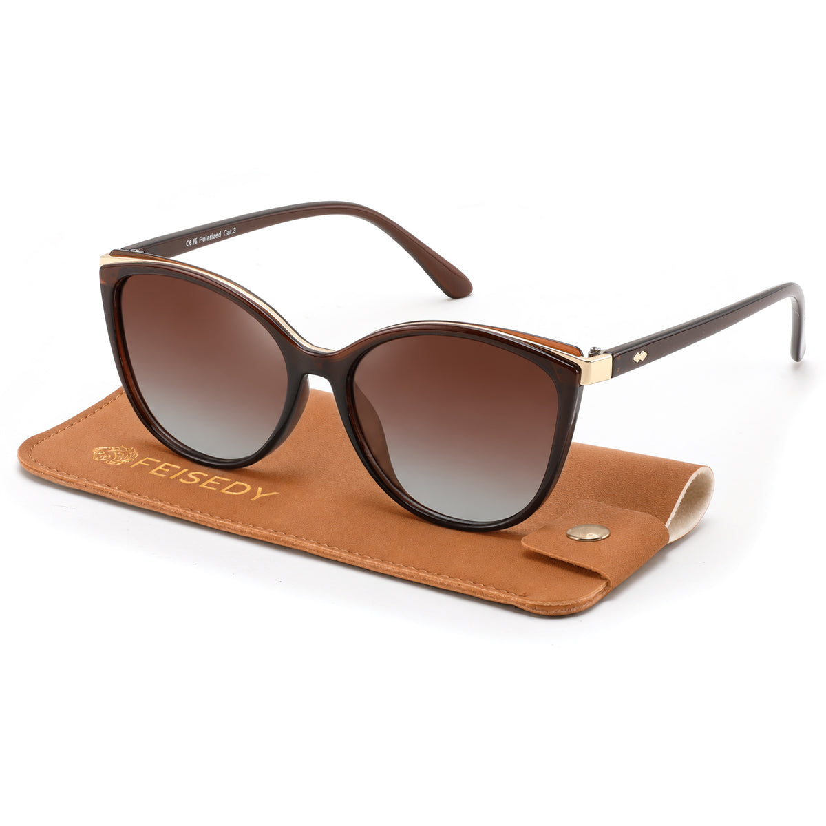 FEISEDY Cat Eye Polarized Sunglasses for Women, UV400 Protection Sunnies B0473