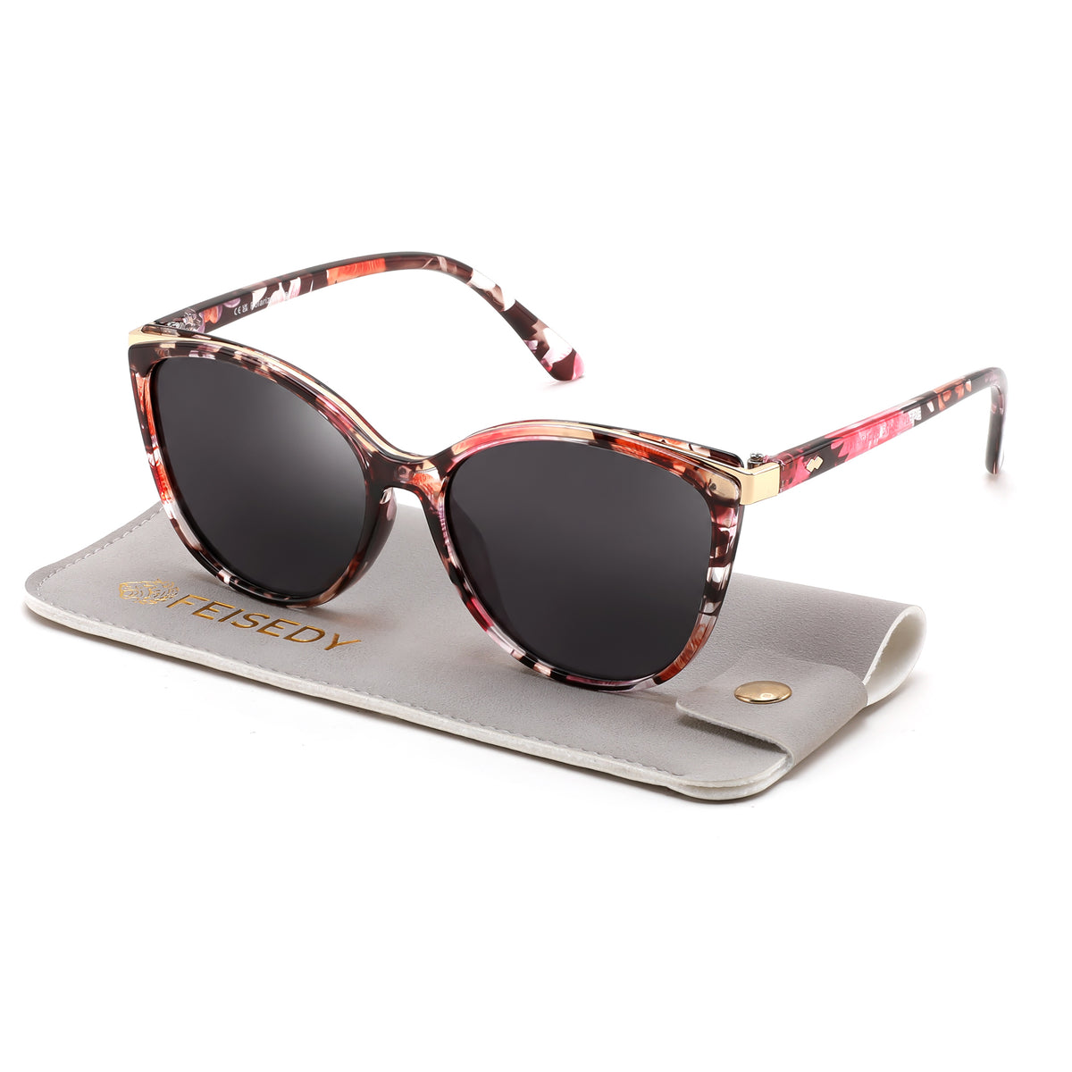 FEISEDY Cat Eye Polarized Sunglasses for Women, UV400 Protection Sunnies B0473