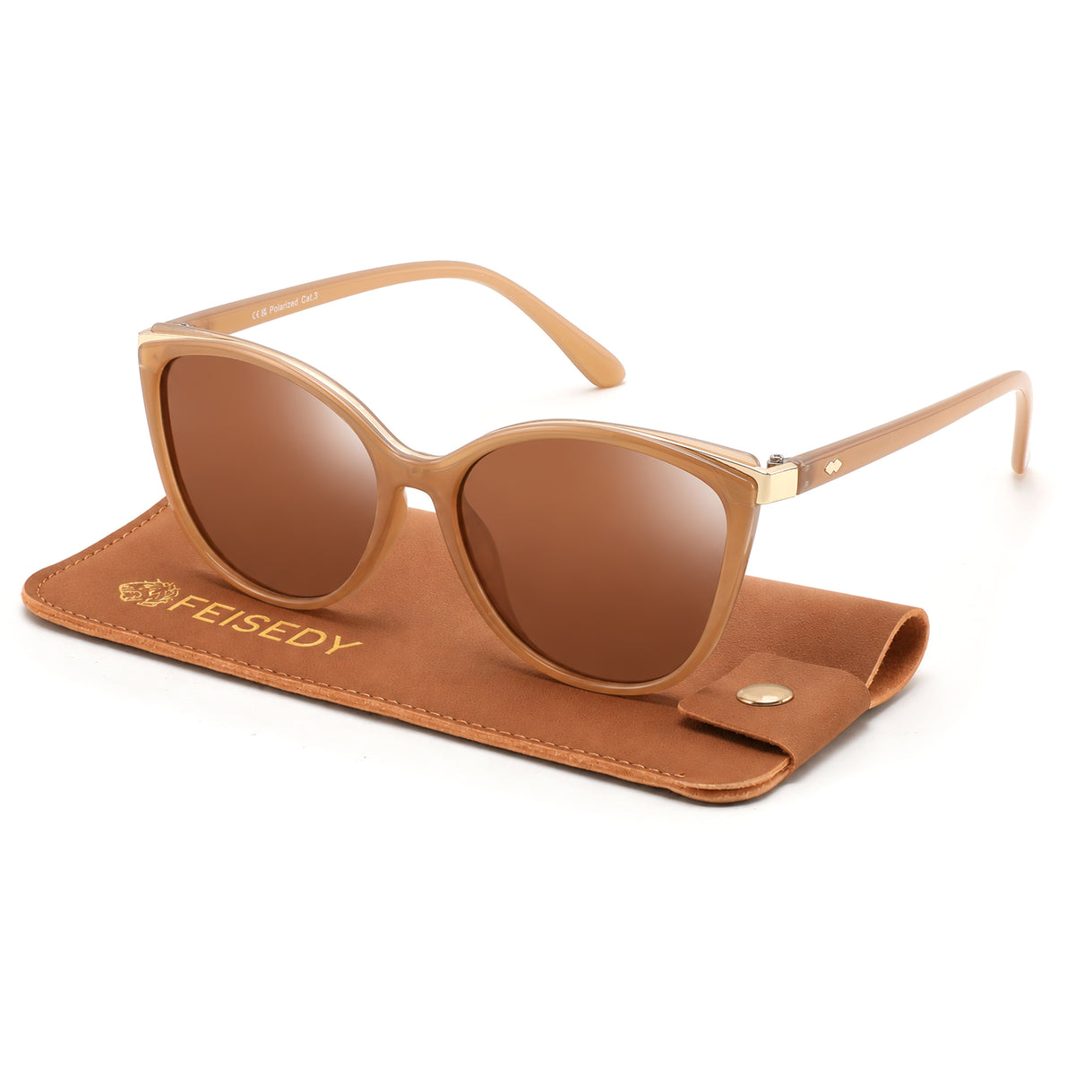 FEISEDY Cat Eye Polarized Sunglasses for Women, UV400 Protection Sunnies B0473