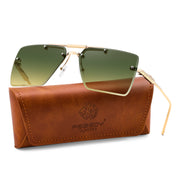 FEISEDY Rimless Aviator Sunglasses for Women Men Luxury UV400 Shades B0416