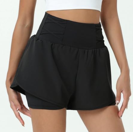 商品图片 2 | B0GKNCVR6B | Women's 2-in-1 Running Shorts Workout Yoga Short with Liner & Phone Pocket, Quick-Dry Gym Tennis Pants for Women