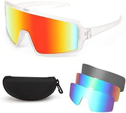 Clear Frame / 75 Millimeters | B0BDLFVSHQ | FEISEDY Men Women Sports Sunglasses Baseball Sun Glasses Cycling Fishing Running Trekking 80s 90s Youth Visor UV400 B2962