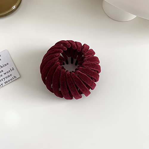 Red | B0DWMDT25Y | Bird Nest Hair Scrunchies for Women Ponytail Holder Hair Bun Clip for Thin Thick Fine Curly Hair